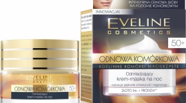 Odmładzający krem-maska na noc 50+ Eveline Cosmetics ODNOWA KOMÓRKOWA Uroda, LIFESTYLE - Odmładzający krem-maska na noc 50+ Eveline Cosmetics przeznaczony do codziennej pielęgnacji każdego rodzaju skóry, również wrażliwej, po 50 roku życia.
