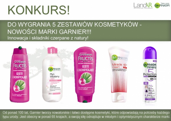 LandAR - konkurs z nowościami marki Garnier Uroda, LIFESTYLE - UWAGA, UWAGA!!! KONKURS z fantastycznymi nagrodami... title =