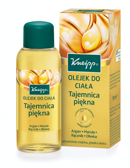 Olejek do ciała Tajemnica piękna od Kneipp Uroda, LIFESTYLE - Kneipp® – Olejek do ciała Tajemnica piękna – nieoceniony w pielęgnacji ciała, wygładza, regeneruje, nawilża i odżywia dzięki kompozycji 4 wartościowych, naturalnych olejków: arganowego, maruli, rącznika i oliwy z oliwek. title =