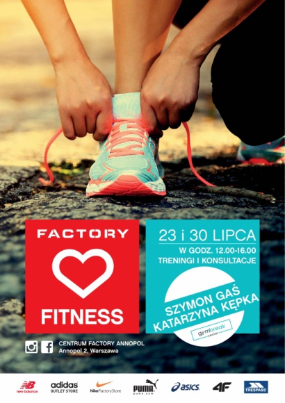 FACTORY KOCHA FITNESS - TRENUJ Z KATARZYNĄ KĘPKĄ I SZYMONEM GASIEM! Uroda, LIFESTYLE - Outlet FACTORY Annopol przygotowało cykl treningów na świeżym powietrzu z Katarzyną Kępką i Szymonem Gasiem –założycielami Centrum Treningu Funkcjonalnego Gym Break Center. Może w nich wziąć udział każdy, kto 23 i 30 lipca w godzinach 12:00-16:00 zjawi się w FACTORY Annopol. title =