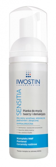 Pianka do mycia twarzy i demakijażu Iwostin Sensitia® Uroda, LIFESTYLE - Laboratorium Iwostin w odpowiedzi na oczekiwania osób ze skórą wrażliwą, skłonną do alergii i podrażnień, wzbogaciło serię Iwostin Sensitia® o preparat oczyszczający: Piankę do mycia twarzy i demakijażu Iwostin Sensitia®. title =