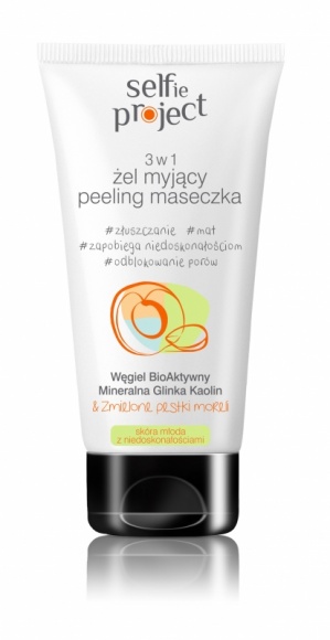 Selfie Project 3w1 żel myjący peeling maseczka Uroda, LIFESTYLE - Selfie Project to kosmetyki stworzone przez specjalistów dla wyjątkowo wymagającej młodej cery. Stop niedoskonałościom, wypryskom, zaskórnikom. Profesjonalne preparaty pozwolą o nich zapomnieć.. Stop błyszczeniu się. Koniec nieustannego myślenia o skórze! title =