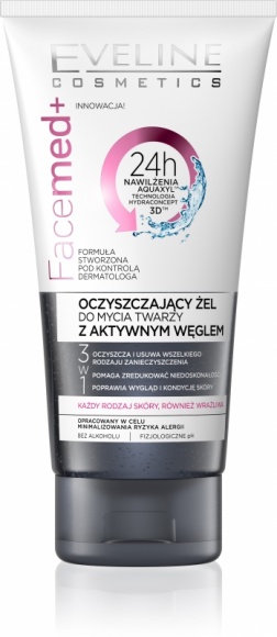 Eveline Cosmetics Oczyszczający Żel do Mycia Twarzy z aktywnym węglem Uroda, LIFESTYLE - Węgiel dużo lepiej i głębiej wnika w naskórek i pory skóry niż inne składniki. Dzięki temu dokładnie ją oczyszcza z zaskórników. Jest jednocześnie doskonałym peelingiem, ponieważ wraz z zaskórnikami usuwany jest martwy naskórek. title =