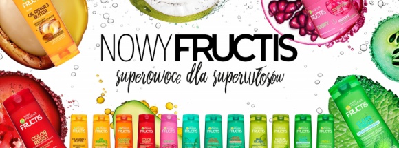 Nowy Fructis Uroda, LIFESTYLE - Nowe formuły Fructis, bez parabenów, oferują skuteczność dzięki odżywczym właściwościom superowoców. To wyjątkowe połączenie ekstraktów z owoców o udowodnionej skuteczności, protein oraz witamin B3 i B6, dla widocznie zdrowszych i mocniejszych włosów. title =