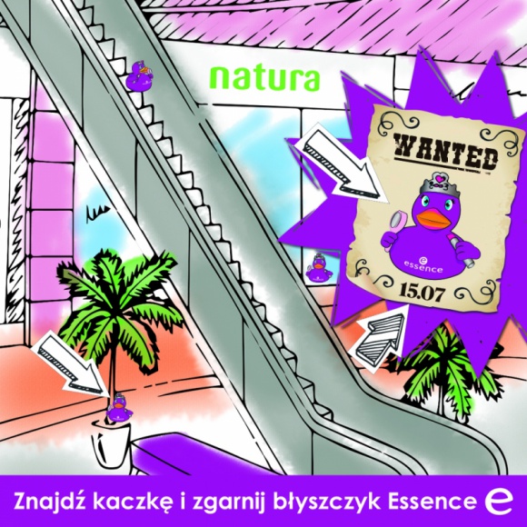 Znajdź ukrytą zabawkę i zgarnij błyszczyk Essence od drogerii Natura Uroda, LIFESTYLE - ​Już w najbliższą sobotę 15 lipca w trzech centrach handlowych w Polsce rusza wielka akcja promocyjna z drogeriami Natura. Na wszystkich, którzy tego dnia włączą się do zabawy, czeka błyszczyk ESSENCE Shine Shine Shine. title =